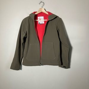 Firefly Jacket with hood Nancy Inner tan brown youth size L